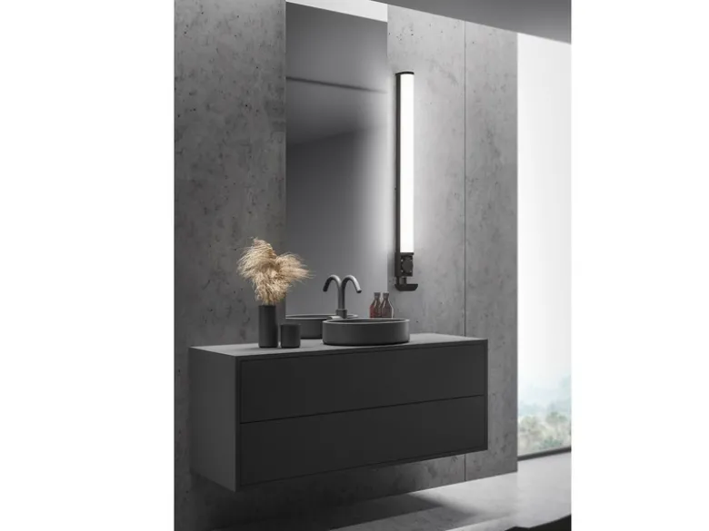LED Bad Wandleuchten 2er Set mit Steckdose Schwarz - Spiegelleuchten, B: 119cm