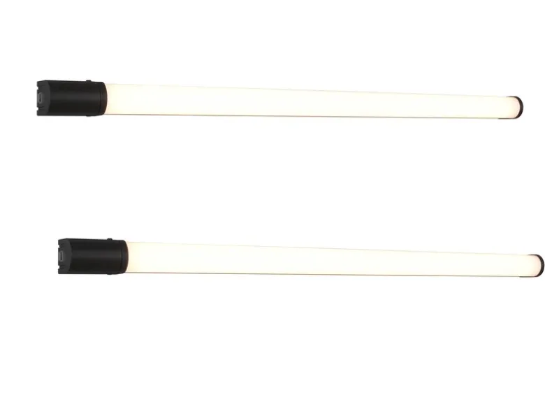 LED Bad Wandleuchten 2er Set mit Steckdose Schwarz - Spiegelleuchten, B: 119cm