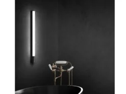 LED Bad Wandleuchten 2er Set mit Steckdose Schwarz - Spiegelleuchten, B: 119cm