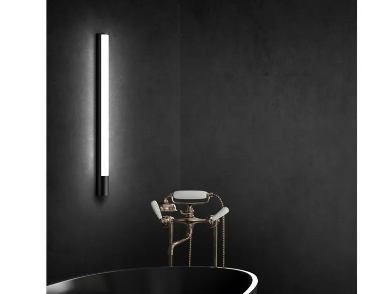 LED Bad Wandleuchten 2er Set mit Steckdose Schwarz - Spiegelleuchten, B: 119cm