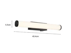 LED Bad Wandleuchten 2er Set mit Schalter Schwarz - Spiegelleuchten, Breite 40cm