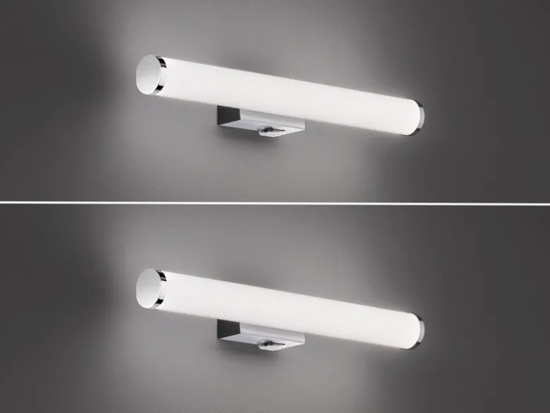 LED Bad Wandleuchten 2er Set mit Schalter Chrom - Spiegelleuchte, Breite 40cm