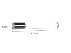 LED Bad Wandleuchten 2er Set mit Steckdose Chrom - Spiegelleuchten, B: 41,5cm