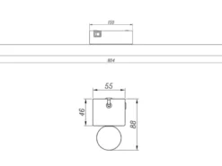LED Bad Wandleuchten 2er Set mit Schalter Chrom - Spiegelleuchten, Breite 80cm