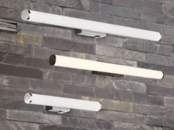 LED Bad Wandleuchten 2er Set mit Schalter Chrom - Spiegelleuchten, Breite 80cm