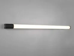 LED Bad Wandleuchte PIERA mit Steckdose Schwarz - Spiegelleuchte, Breite 119cm