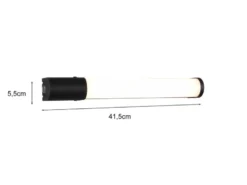 LED Bad Wandleuchte PIERA mit Steckdose Schwarz - Spiegelleuchte, Breite 41,5cm
