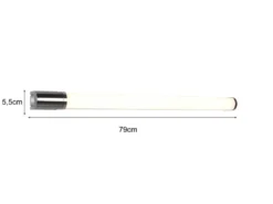 LED Bad Wandleuchte PIERA mit Steckdose Chrom - Spiegelleuchte, Breite 79cm