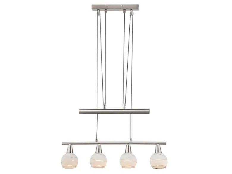 LED Balkenpendelleuchte ELLIOT 4-flammig, höhenverstellbar bis 160cm, B: 60cm