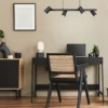 LED Balkenpendelleuchte 4-flammig in Schwarz, Breite 80cm