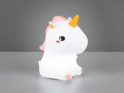 LED Batterie Tischlampe GOLDY Einhorn Lampe mit RGBW Farbwechsel, Höhe 15cm