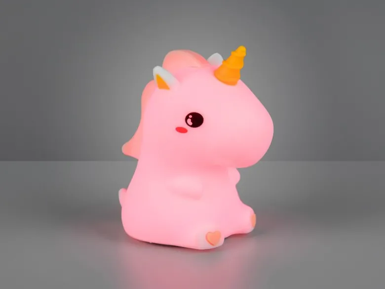 LED Batterie Tischlampe GOLDY Einhorn Lampe mit RGBW Farbwechsel, Höhe 15cm