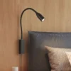 LED Bettlampe STEN Schwarz mit Kabel und Stecker, Gestensteuerung, Breite 4cm
