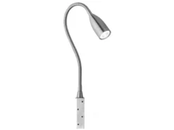 LED Bettlampe STEN Silber dimmbar, zum Anschrauben, mit Stecker, Breite 4cm