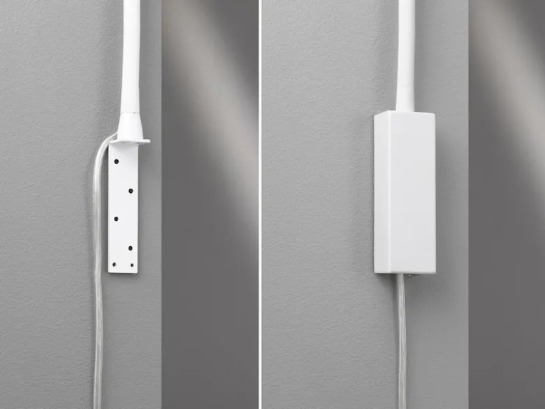 LED Bettlampe STEN Weiß mit Kabel und Stecker, Gestensteuerung, Breite 4cm