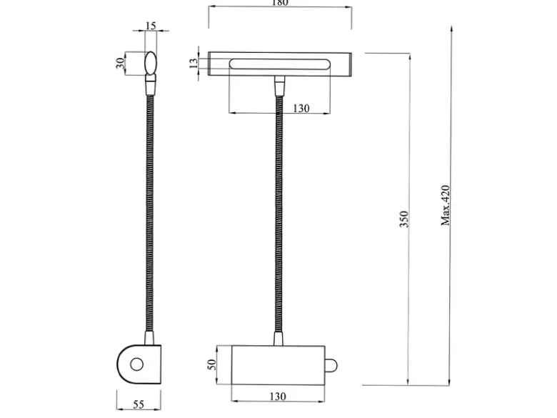 LED Bilderleuchte 2er Set Wandleuchte mit Drehdimmer, Schwarz