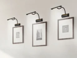 LED Bilderleuchte 2er Set Wandleuchte mit Drehdimmer, Schwarz