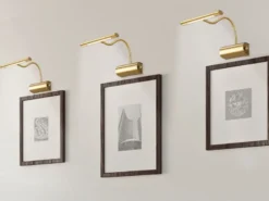 LED Bilderleuchte im 2er Set aus Messing matt mit Flexarm & Drehdimmer