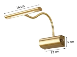 LED Bilderleuchte im 2er Set aus Messing matt mit Flexarm & Drehdimmer