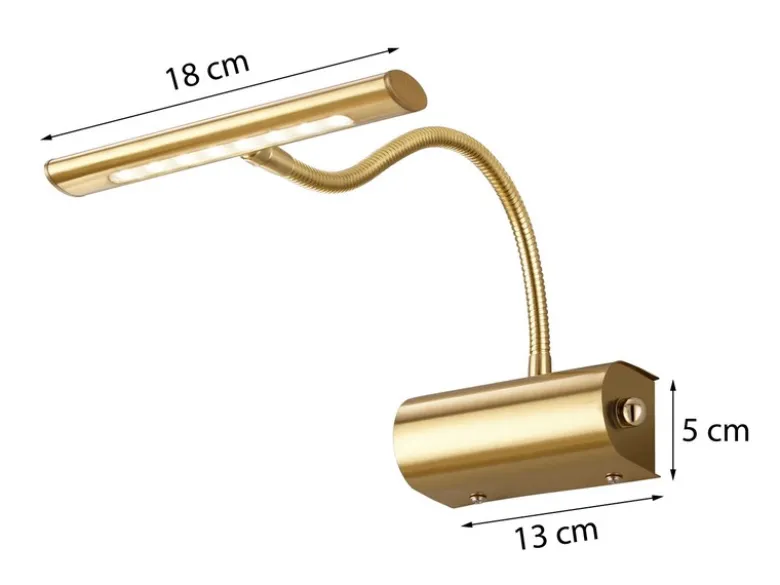 LED Bilderleuchte im 2er Set aus Messing matt mit Flexarm & Drehdimmer