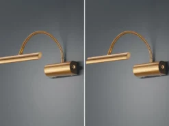 LED Bilderleuchte im 2er Set in Altmessing mit Flexarm & Drehdimmer