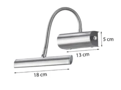 LED Bilderleuchte im 2er Set in Silber matt mit Flexarm & Drehdimmer