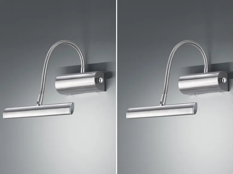 LED Bilderleuchte im 2er Set in Silber matt mit Flexarm & Drehdimmer