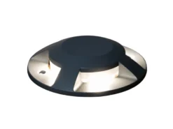 LED Bodenaufbaustrahler 4flammig Aufbauspot aussen anthrazit ALU Ø20cm IP65