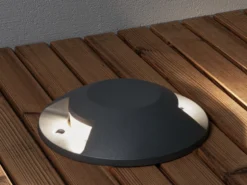 LED Bodenaufbaustrahler 2flammig Aufbauspot 2er SET aussen anthrazit Ø20cm IP65