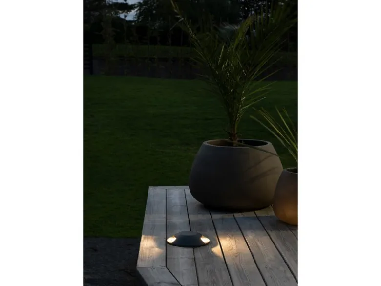 LED Bodenaufbaustrahler 2flammig Aufbauspot 2er SET aussen anthrazit Ø20cm IP65