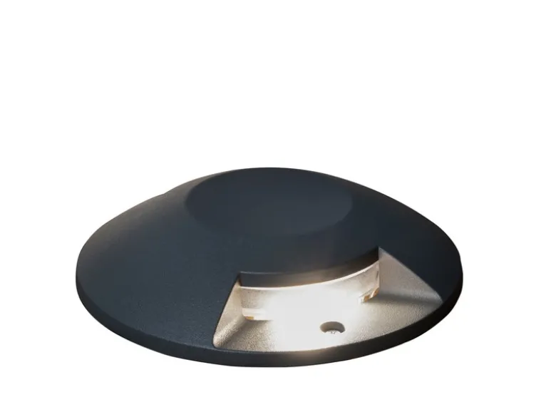 LED Bodenaufbaustrahler 2flammig Aufbauspot 2er SET aussen anthrazit Ø20cm IP65