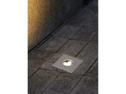 LED Bodeneinbauspot eckig 2er Set Edelstahl 11cm IP65 Bodenstrahler für Einfahrt