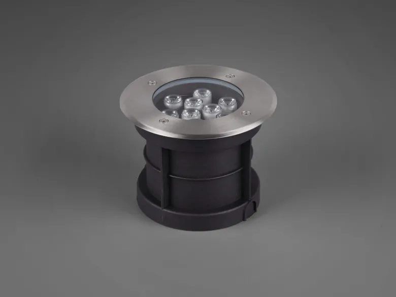 LED Bodeneinbauspot rund 2er Set Edelstahl Ø16cm IP65 Bodenstrahler für Einfahrt