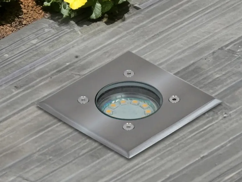 LED Bodeneinbaustrahler für Außen, eckig, befahrbar, max 800 kg Last, IP65