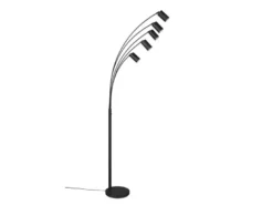 LED Bogenlampe Schwarz 5flammig dimmbar, 200cm groß