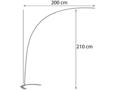 LED Bogenlampe SHANGHAI modern, 200cm Ausladung, stufenlos dimmbar in Schwarz
