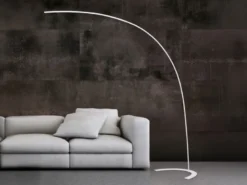 LED Bogenlampe SHANGHAI modern, 200cm Ausladung, stufenlos dimmbar in Weiß