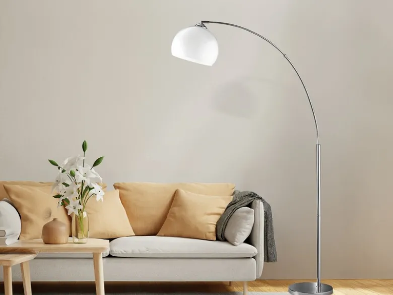 LED Bogenleuchte mit großer Ausladung, Kopf schwenkbar - 180cm hoch