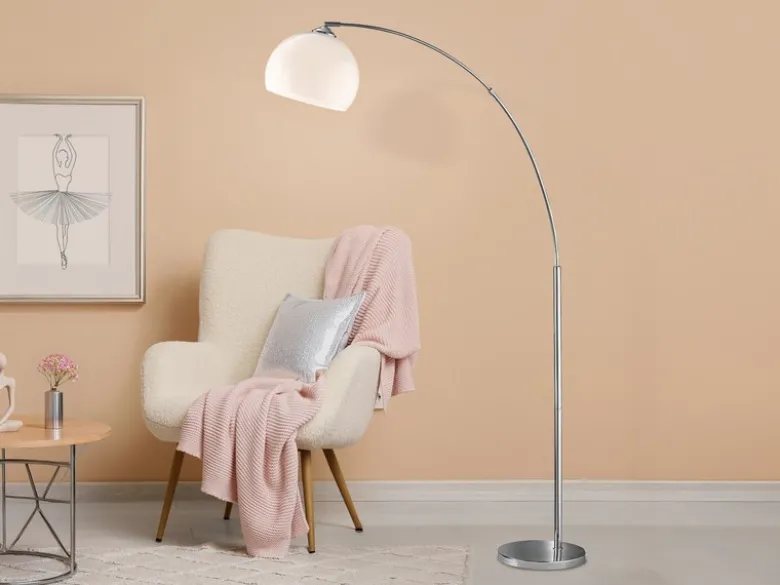 LED Bogenleuchte mit großer Ausladung, Kopf schwenkbar - 180cm hoch