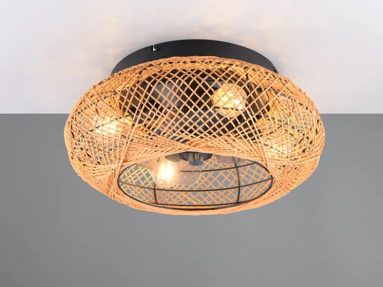 LED Boho Deckenleuchte mit Ventilator und Fernbedienung, Ø 50cm
