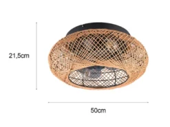 LED Boho Deckenleuchte mit Ventilator und Fernbedienung, Ø 50cm