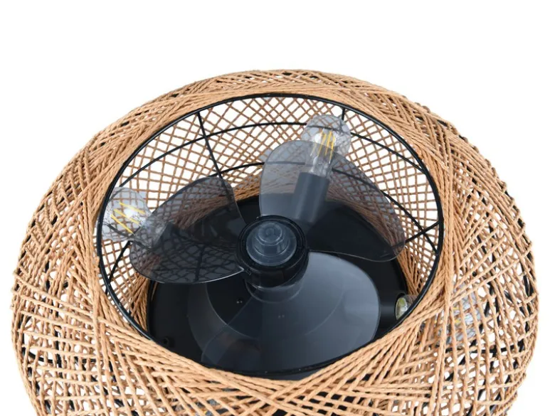 LED Boho Deckenleuchte mit Ventilator und Fernbedienung, Ø 50cm