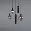 LED Cluster Pendelleuchte 5-flammig aus Metall mit Glasschirmen Chrom, Ø 40cm