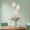 LED Cluster Pendelleuchte 3-flammig transparenten Echtglas Stäben, Ø 47cm