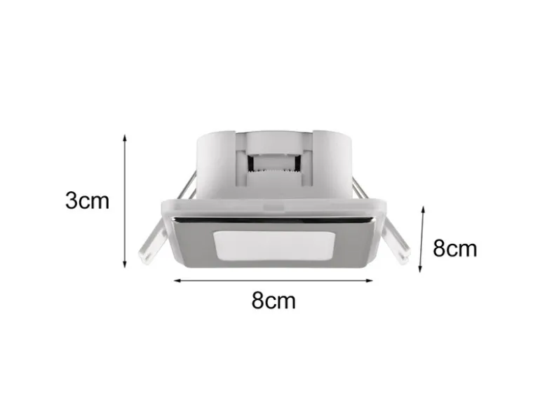LED Deckeneinbaustrahler NIMBUS Chromfarben getrennt schaltbar IP44 8cm