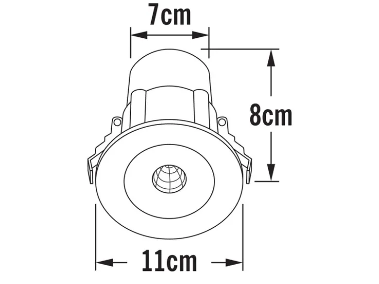 LED Deckeneinbaustrahler OUTDOOR Glasfront mit weißem Rand Ø11cm, IP44