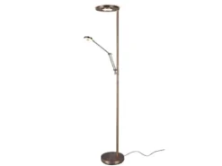 LED Deckenfluter BARRIE mit Leselampe verstellbar Altmessing 181cm
