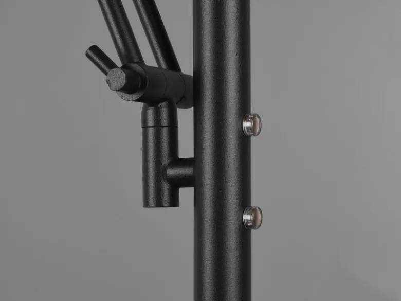 LED Deckenfluter BARRIE mit Leselampe verstellbar Schwarz, Höhe 181cm