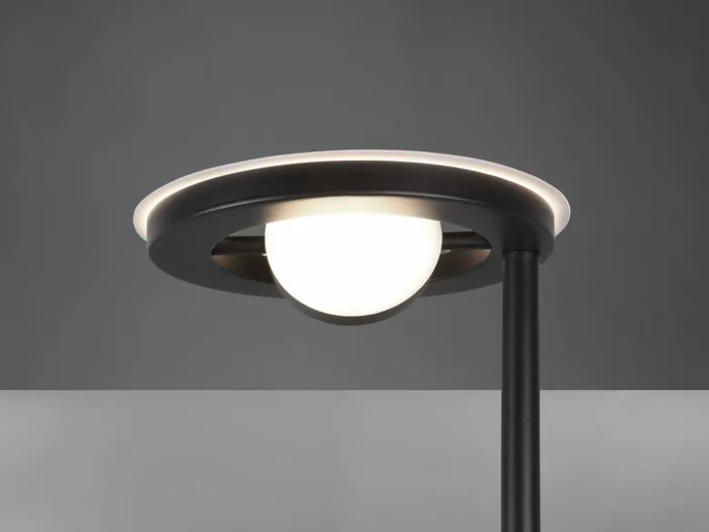LED Deckenfluter BARRIE mit Leselampe verstellbar Schwarz, Höhe 181cm