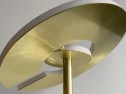 LED Deckenfluter DENT Messing mit Leselampe dimmbar, Höhe 180cm
